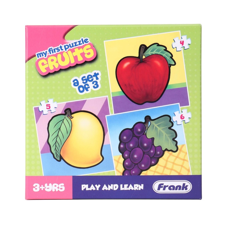 Frank Fruits Jigsaw Puzzle Set of 3 Multicolour – 15 Pieces