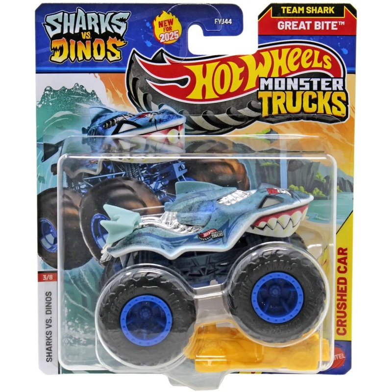Hot Wheels Shark vs Dinos – Team Sharks Great Bite – Monster Trucks – FYJ44-95CL