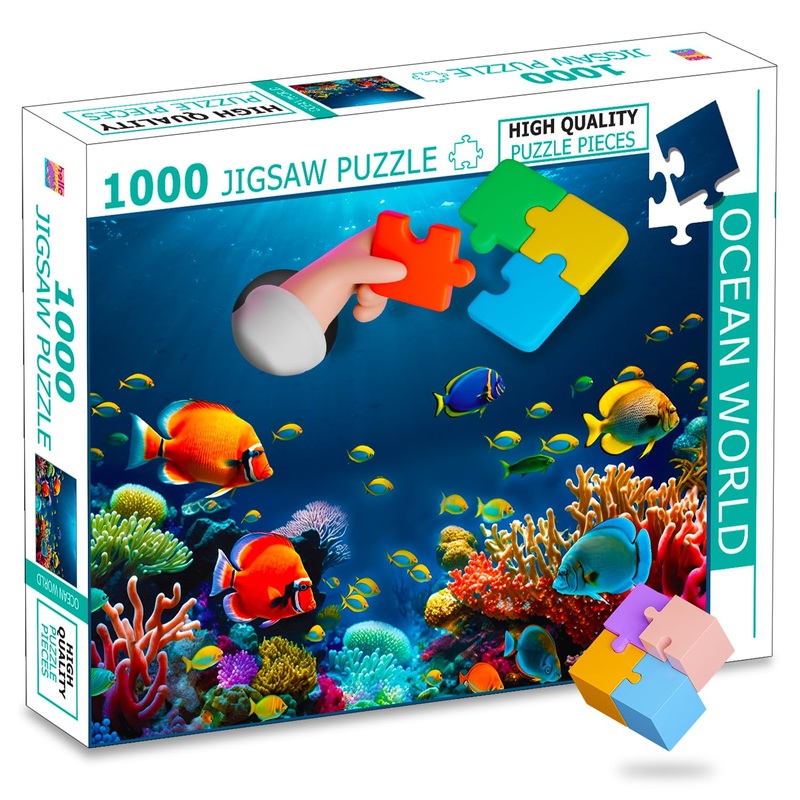 Ocean World Jigsaw Puzzles 1000 Piece for Kids and Children’s  Educational Challenging World Map Learning, Gifts, Fun and Creative Game – 1000 Pcs Puzzle