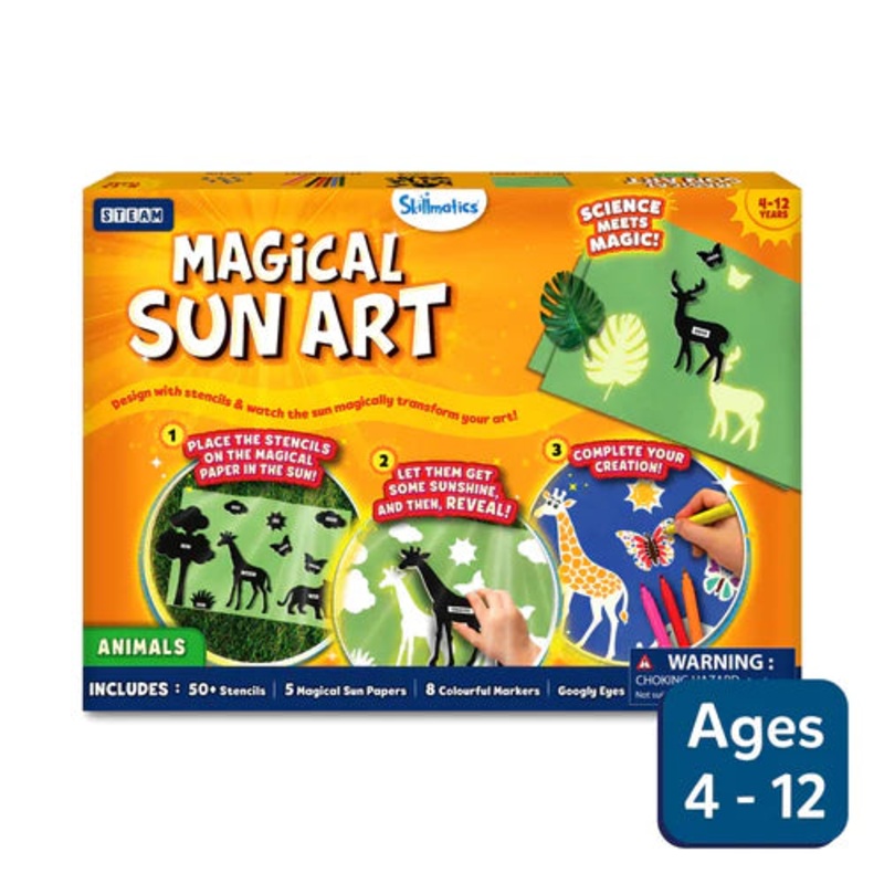 Skillmatics Magical Sun Art: Animals | Sun Paper Art Kit | Ages 4+