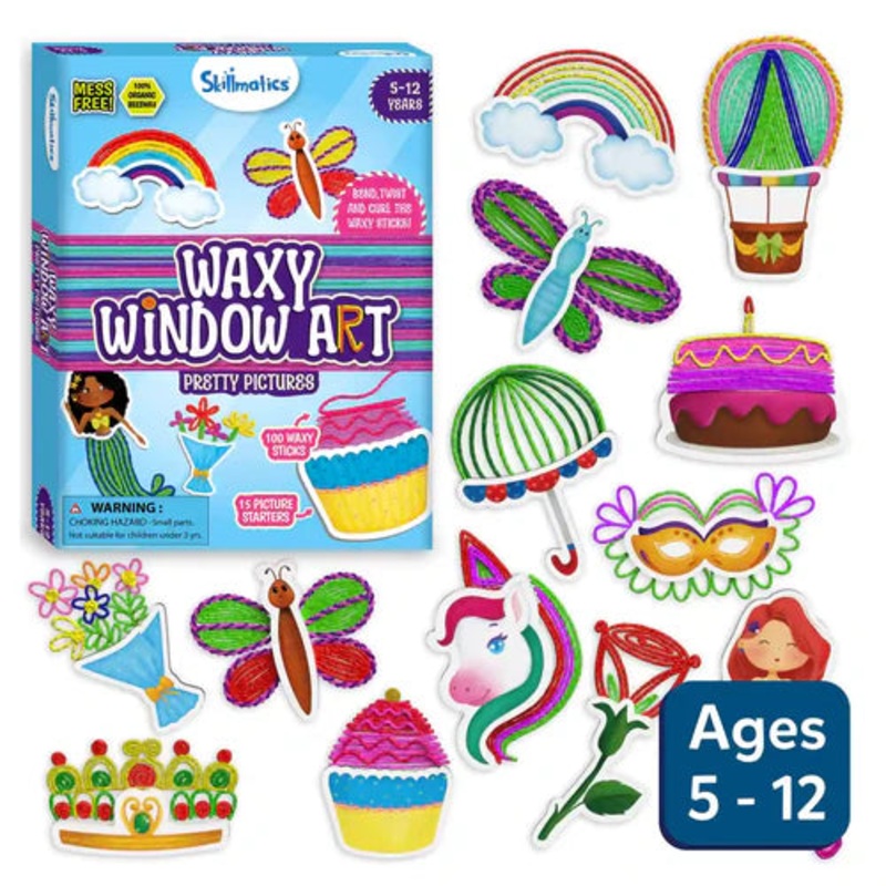 Skillmatics Waxy Window Art: Pretty Pictures | Mess-Free Art for Kids | Ages 5-12