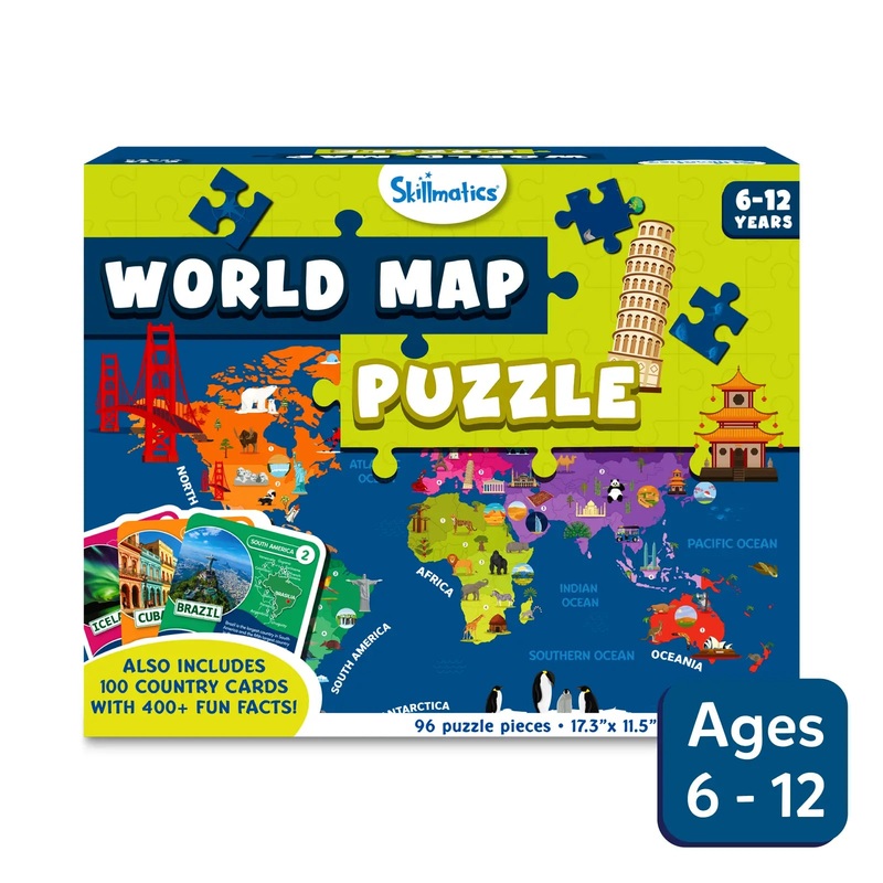 World Map Puzzle | Floor Puzzle & Game Interactive and Educational Floor Puzzle | Fun for Kids and Families