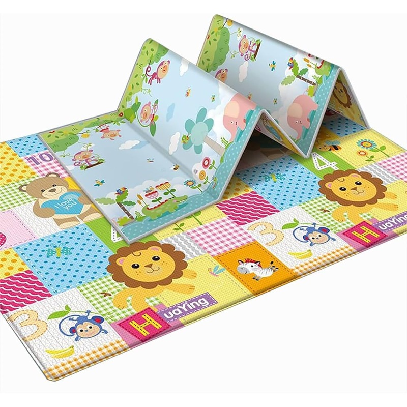 Baby Play Mat  Waterproof, Soft, Reversible & Non-Toxic Foam Mat for Kids Big – Multicolor