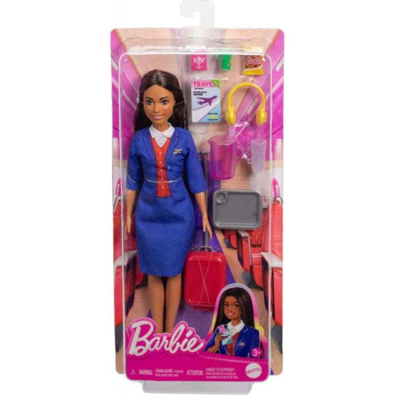 Barbie Stewardess Fashion Doll In Blue Uniform – Multicolor