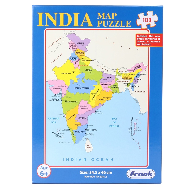 Frank India Map Jigsaw Puzzle – 108 Pieces