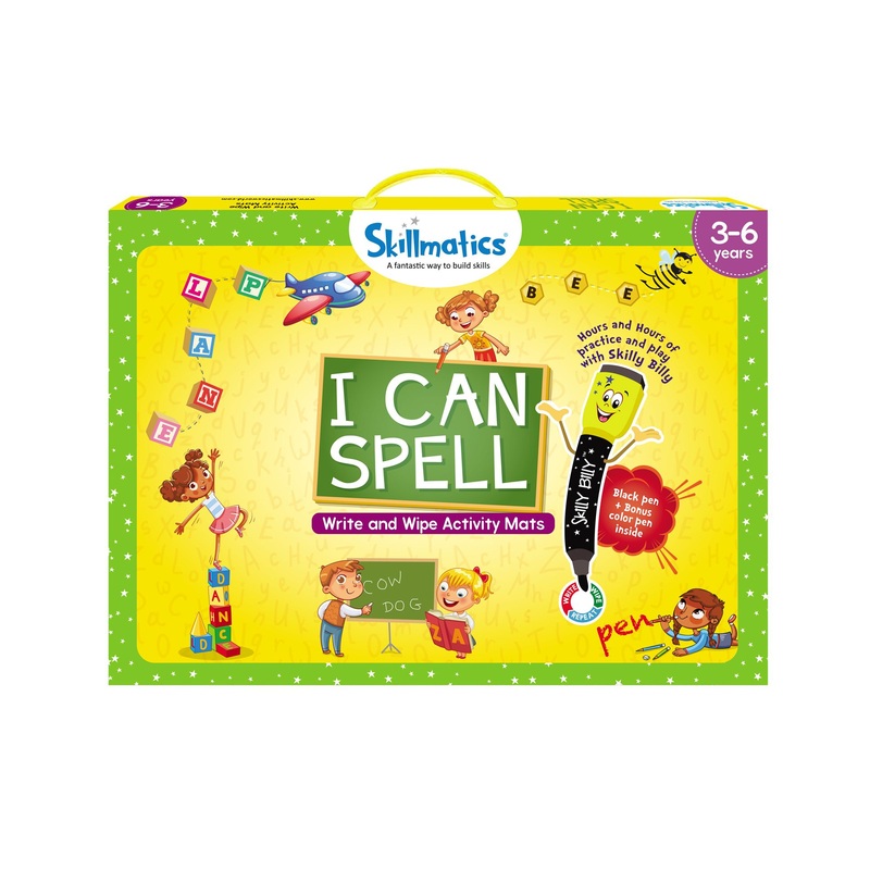 Skillmatics Educational Game – I Can Spell Activity Mats for kids – Color may vary
