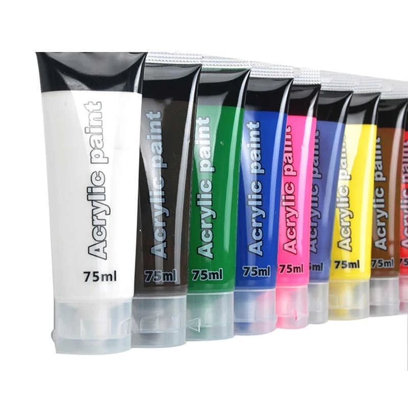 Acrylic Paint Set for Canvas, Wood, Clay, Fabric, Nail Art, and Ceramic  6 Color Set with Vibrant, High-Quality Paints