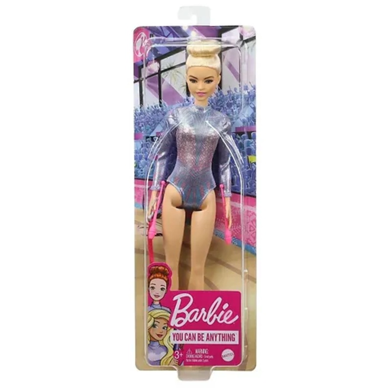 Barbie Rhythmic Gymnast Blonde Doll , Leotard & Accessories – Multicolor