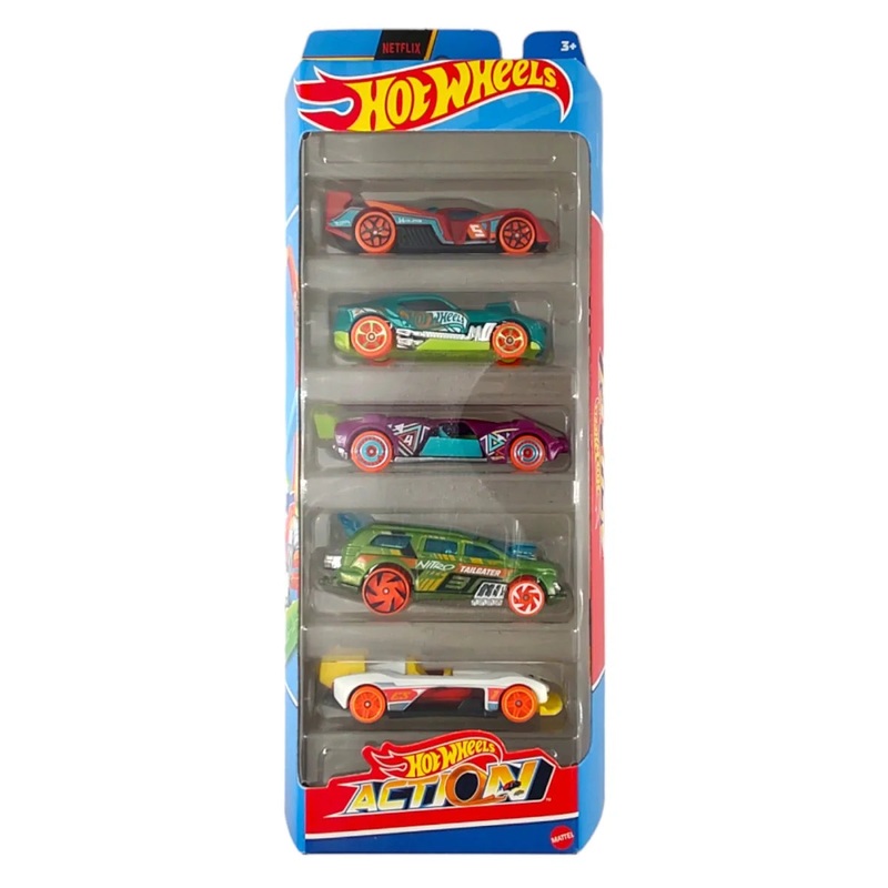 Hot Wheels Action Car Set of 5 – Multicolor