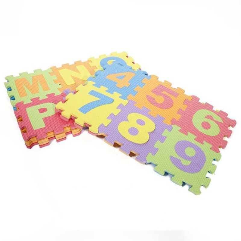 Mini Puzzle Foam EVA Mat for Kids  Interlocking Learning Alphabet (A to Z) and Number (0 to 10) Memory Mat for Kids