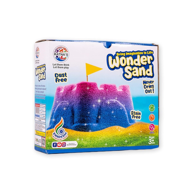 Ratna’s Wonder Sand (Smooth) 1000 Grams Assorted Colours For Kids