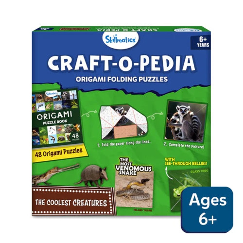 Skillmatics Craftopedia: Coolest Creatures | Origami Puzzle Book | Ages 6+