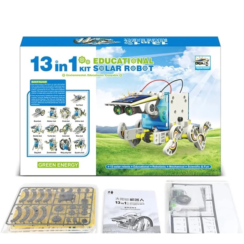 13-in-1 DIY Solar Robot Kit – Solar Toys Self-Assembled Science Solar Robot Puzzle Toy for kids