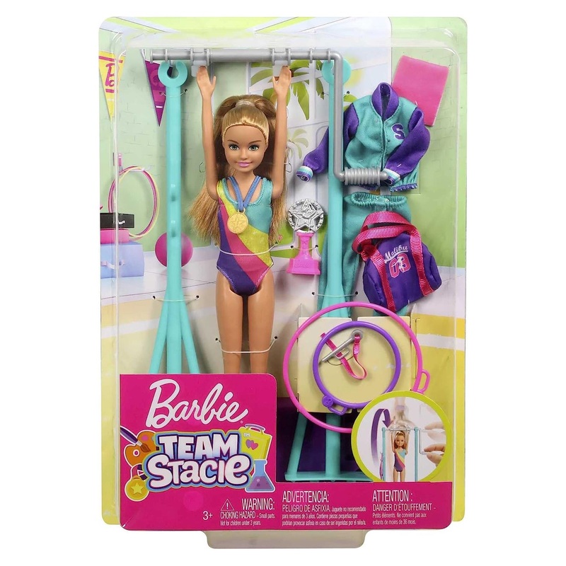 Barbie Team Stacie Doll With Gymnastics Playset (Colour and Decorations May Vary)