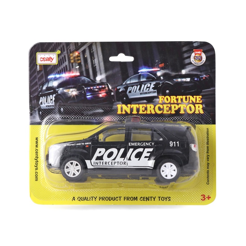 Centy Fortune Interceptor Plastic Pull Back Car – Black