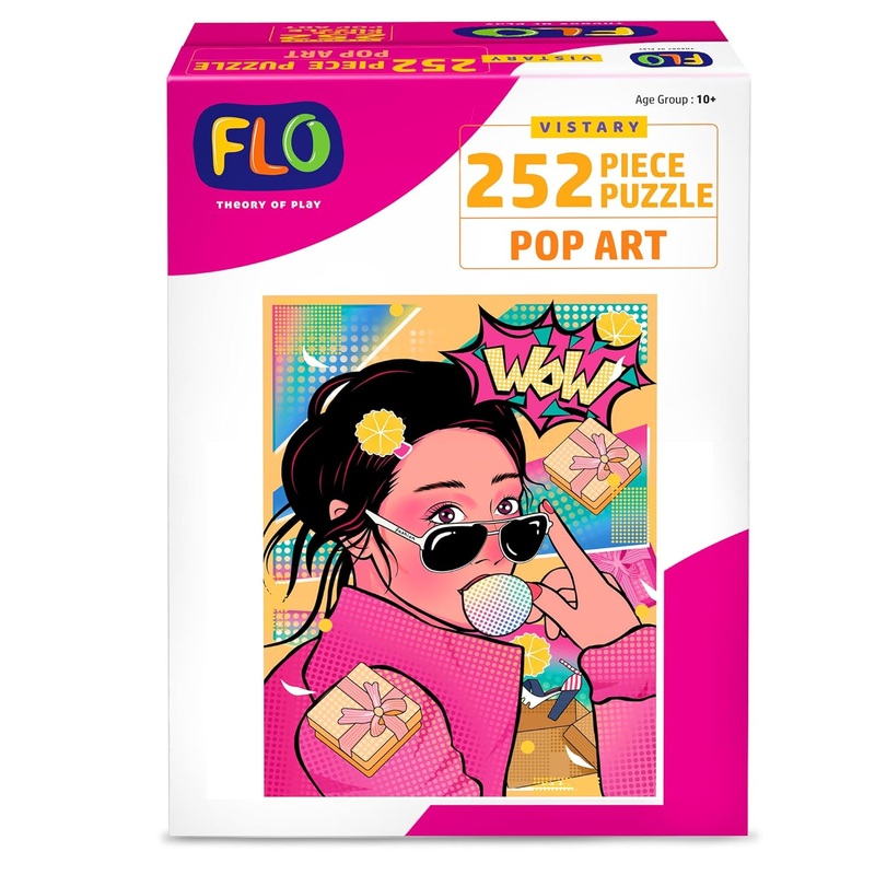 FLO Toys 250-Piece Pop Art Jigsaw Puzzle for Adults & Kids | Aesthetic Modern Art Puzzle Game | Brain Teaser, Stress Relief, Gift for Art Lovers | Educational Puzzle Toy for All Ages