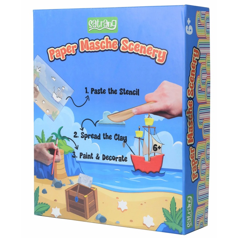 Folks Work Satrang Paper Mache Scenery | Multicolor