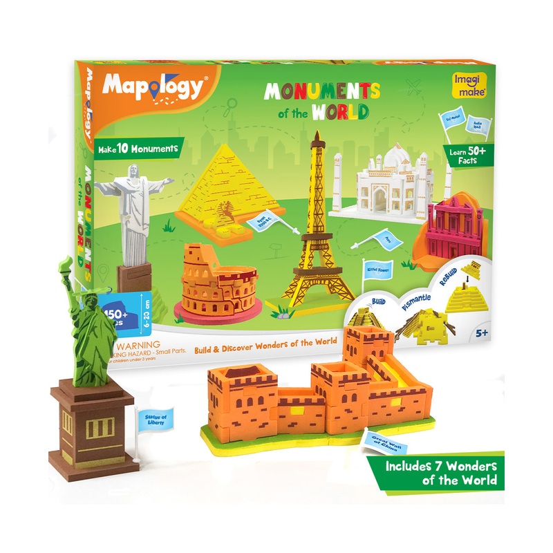 ImagiMake Mapology Monuments of the World Multicolour – 150 Pieces+