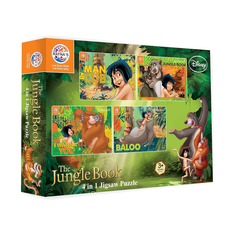 Ratna’s 4 in 1 Jigsaw Puzzle 140 Pieces for Kids – The Jungle Book Edition