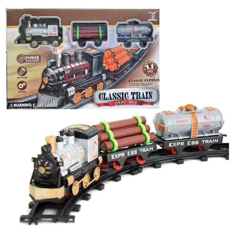 Toy Train For Kids Premium Toy Train Set With 11 Tracks For Kids | Battery Operated, Sound, And Lights Included