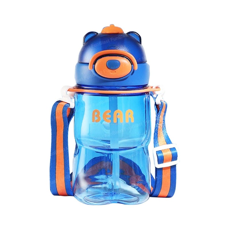 Water Bottle for Kids, Animal Theme Bottle for Kids, 800 ML Cute Design Water Bottle with Sipper and Strap, Anti-leak Cartoon Kids Water Bottle for Kids