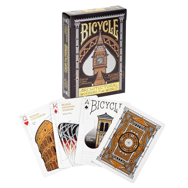 Bicycle Architectural Wonders of The World Playing Card Game, Architectural Wonders of The World Playing Cards for Adult