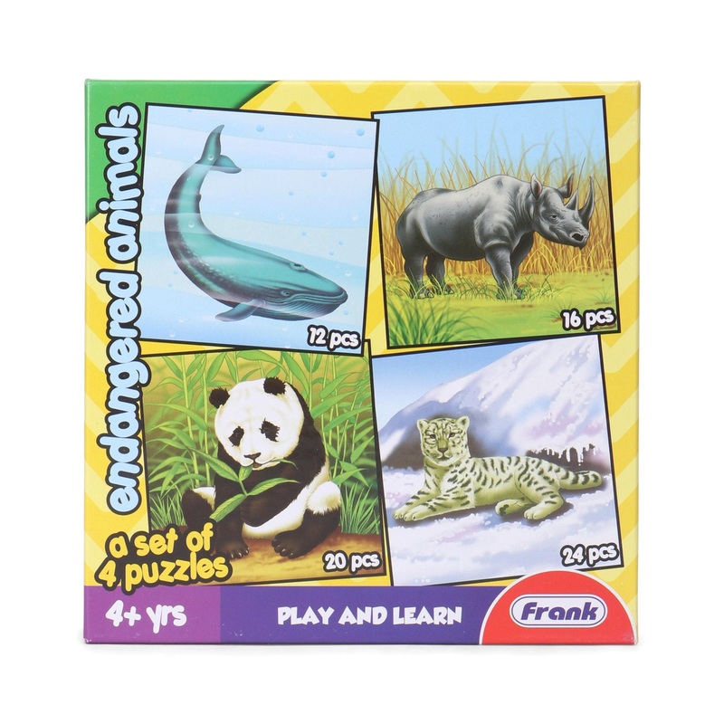 Frank Endangered Animals Jigsaw Puzzle Multicolor Set of 4 – 72 Pieces