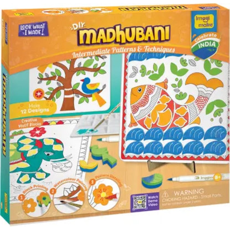 Imagimake DIY Madhubani Art Kit | Make 12 Paintings | Multicolor