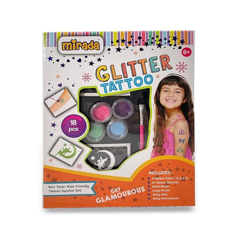 Mirada Glitter Tattoo art kit For Kids – Multicolor