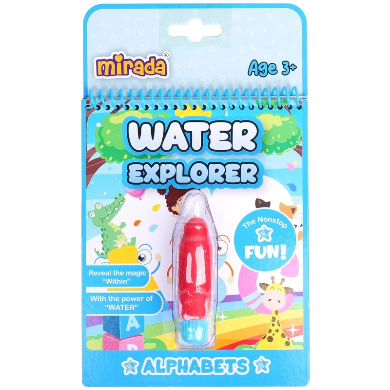 Mirada – Mirada Water Explorer | Water Colouring Book, Reusable Water-Reveal Book I Self-Drying with Easy to Hold Water Pen for Kids – Multicolour