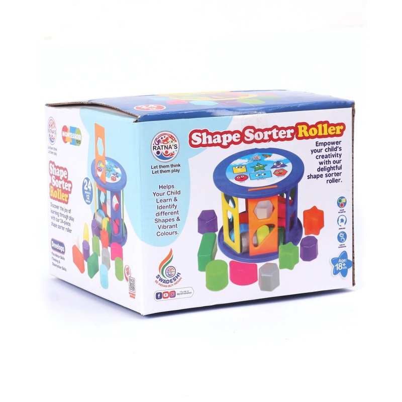 Ratnas Shape Sorter Roller 24 Pieces – Multicolour