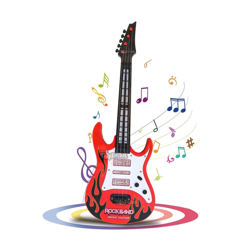 Toyshine RockBand Music and Lights Guitar Toy for Kids – Multicolor