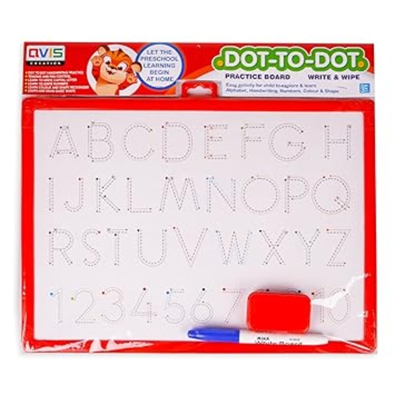 Avis Dot-to-Dot Write & Wipe Practice Board for Kids – Multicolor