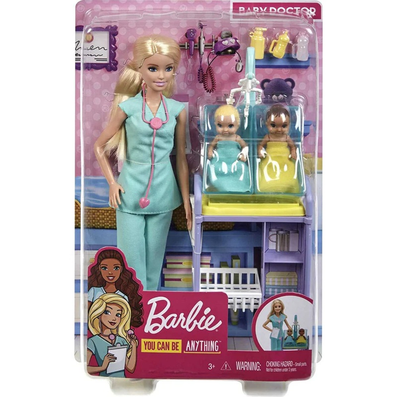 Barbie Careers Doll & Playset – Baby Hospital Theme with 2 Baby Doll Furniture & Accessories