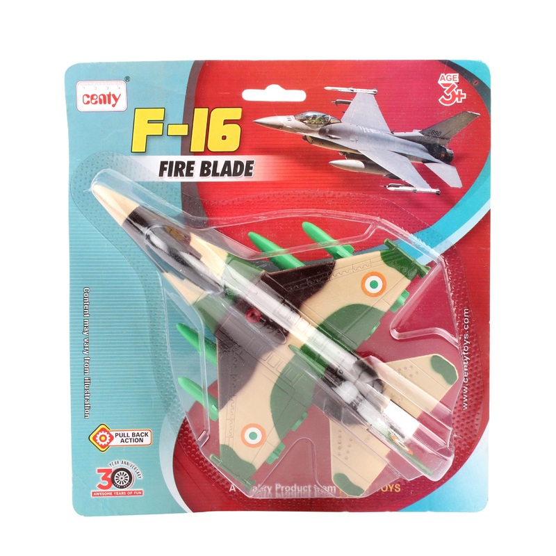 Centy F-16 Pull Back Action Fire Blade Plane – Multicolor
