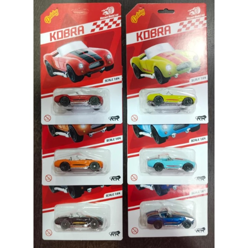 Detsky Kobra Die Cast Car 1:64 Scale  Multicolor – Pack of 6 Pcs – Multicolor
