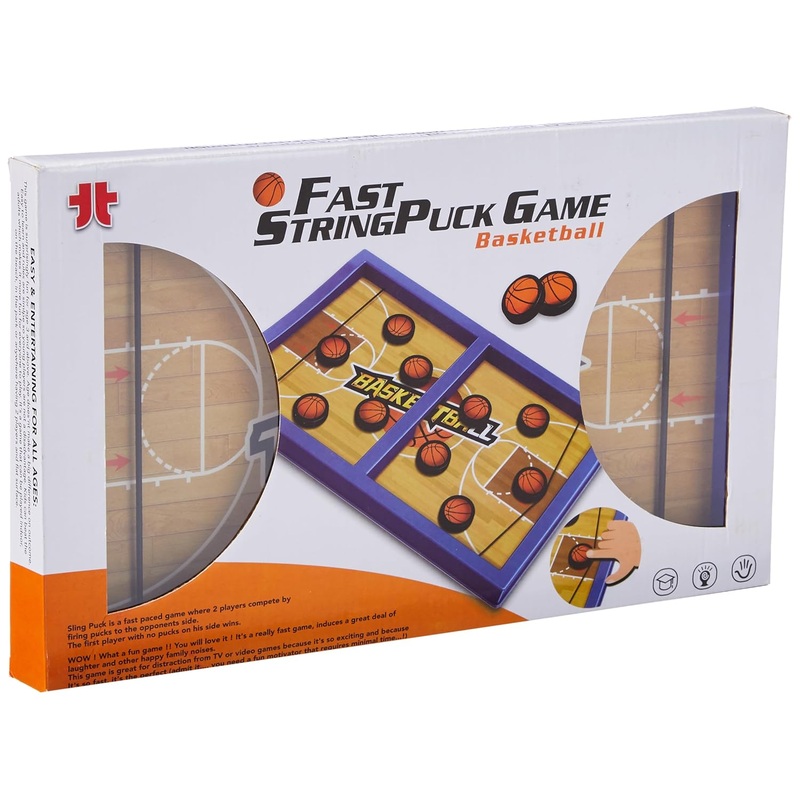 Fast String Puck Game For Kids And Adults – Basketball Board Indoor Game (Multicolor)