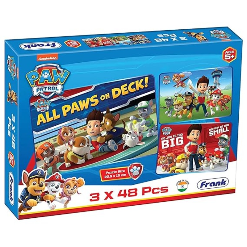 Frank Paw Patrol Puzzles – 48 Pieces 3 in 1 Jigsaw Puzzles for Kids