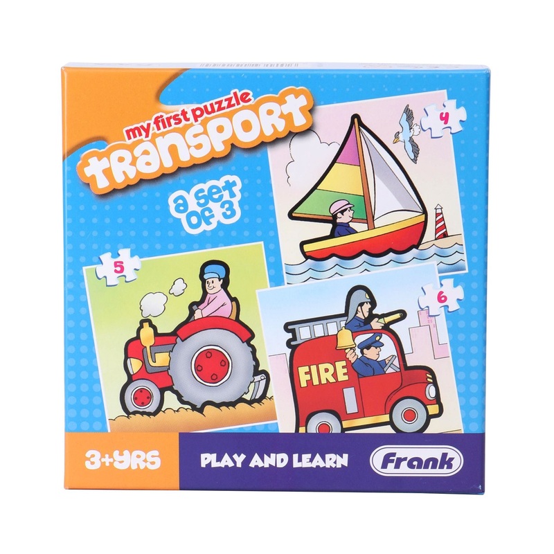 Frank Transport Jigsaw Puzzle Set of 3 Multicolor – 15 Pieces