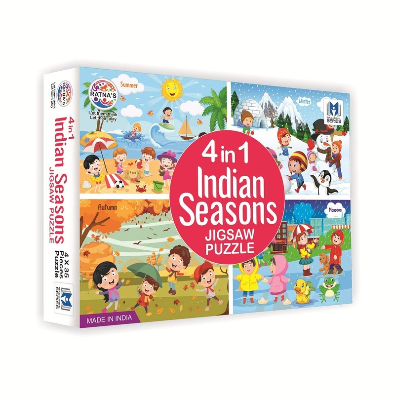 Ratna’s 4 in 1 Indian Seasons Jigsaw Puzzle Mutlicolour For Kids