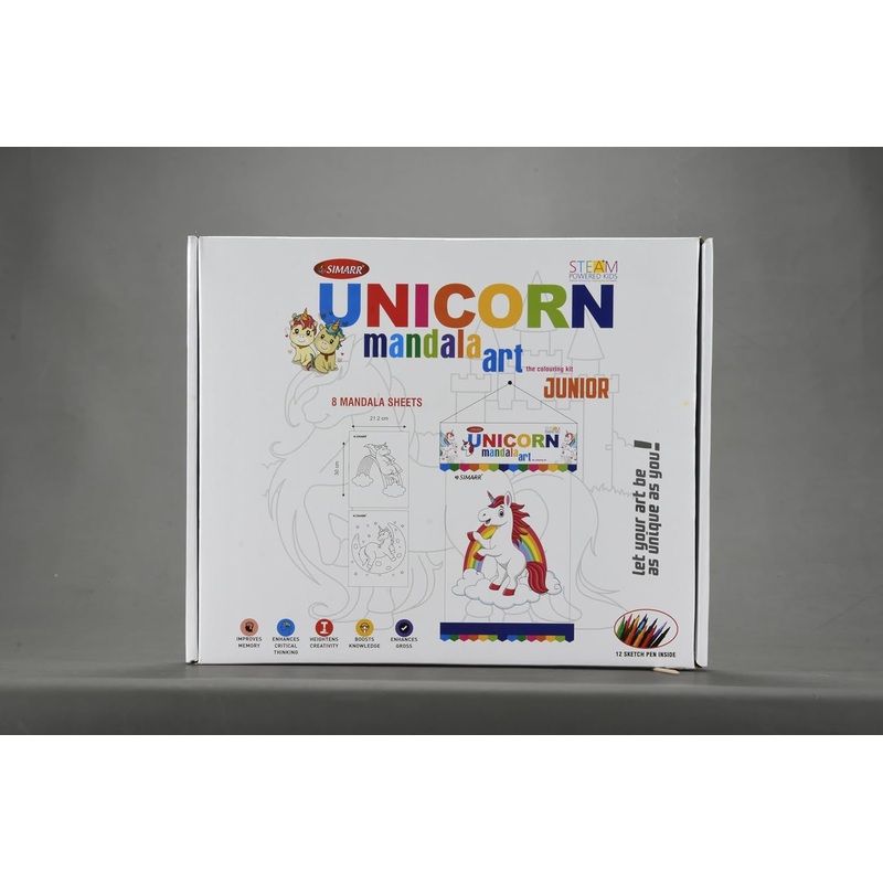 Simarr Mandala Art and Craft Small for Kids with Coloring Sheets and Colors – Multicolor