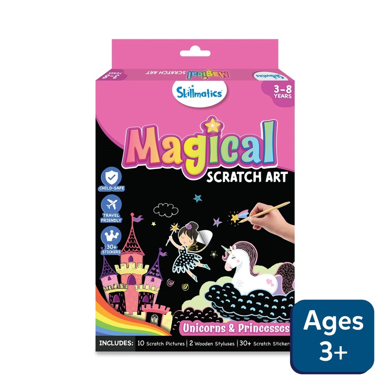 Skillmatics Magical Scratch Art Book: Unicorns & Princesses | Multicolor
