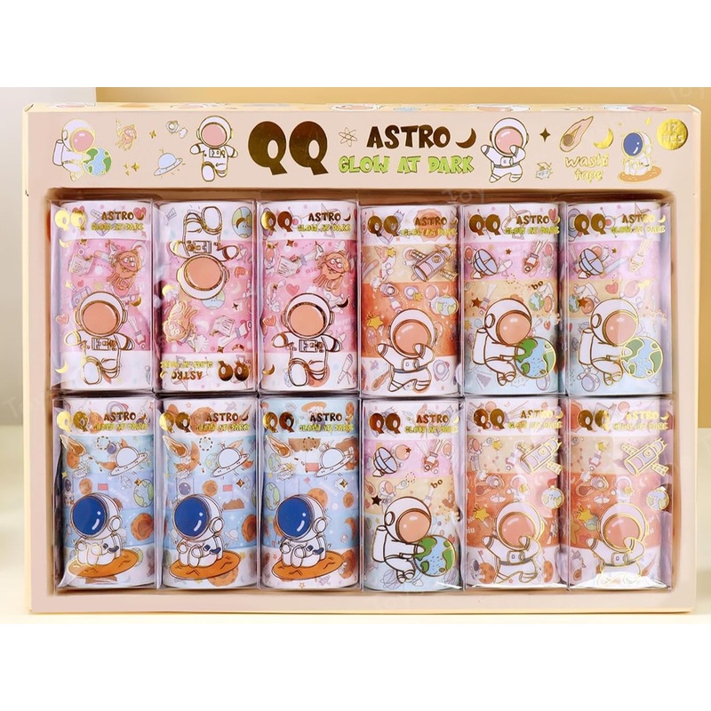 Tape Rolls Space Theme Kawaii Washi Tape Set Decorative Tape Art Supplies for Kids – Pack of 2 Pcs – 10 Rolls