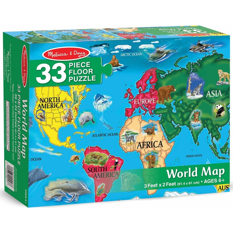 33 pc World Map Floor Puzzle
