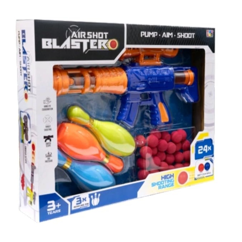 Air Shot Blaster | Pump AIM Shoot| Toy Gun with 24 Foam Balls, 3+ Years