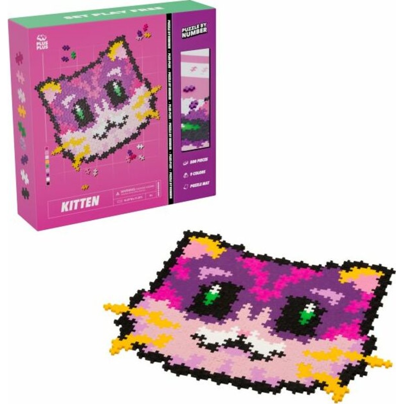 Plus-Plus Kitten Puzzle by Number