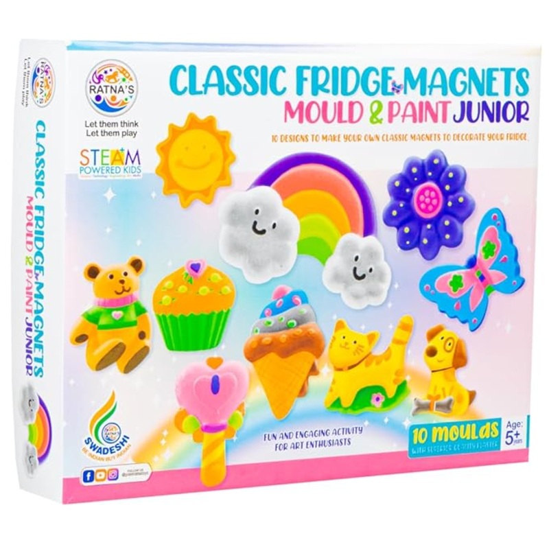 Ratnas Classic Fridge Magnets 10 Moulds Junior DIY Kit For Kids – Multicolor