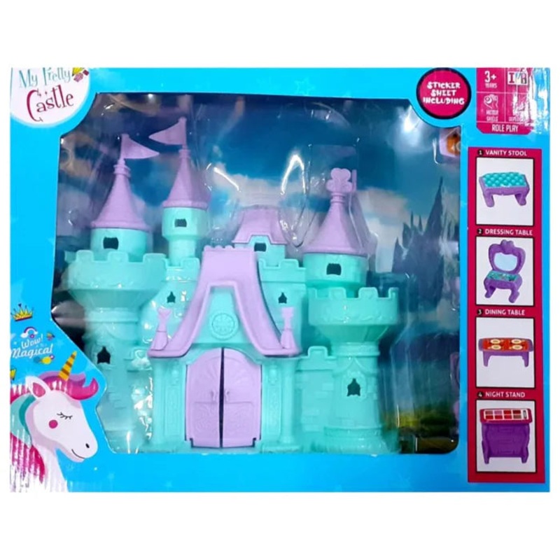Toy Unicorn Castle Doll House | Girls Castle House Toys |Grand Villa House |Family Doll House |Role Play Set| Doll House with Furniture Play Set for Kids