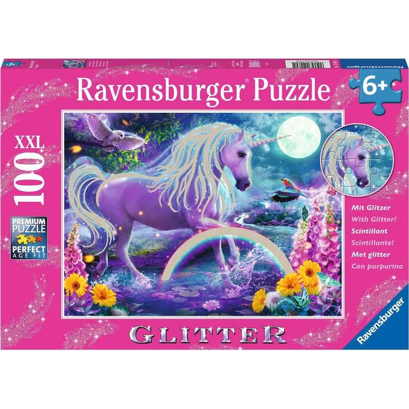 100 pc Glitter Unicorn Glitter Puzzle