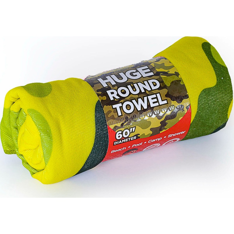 Army Camo Round Beach Towel